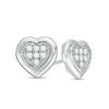 Thumbnail Image 1 of 1/5 CT. T.W. Composite Diamond Heart-Shaped Stud Earrings in Sterling Silver