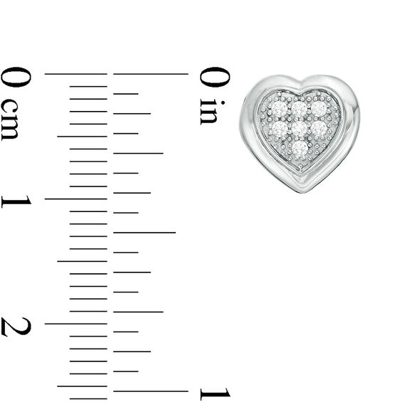 1/5 CT. T.w. Composite Diamond Heart-Shaped Stud Earrings in Sterling Silver