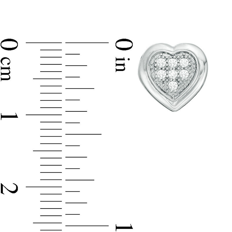 Main Image 2 of 1/5 CT. T.W. Composite Diamond Heart-Shaped Stud Earrings in Sterling Silver