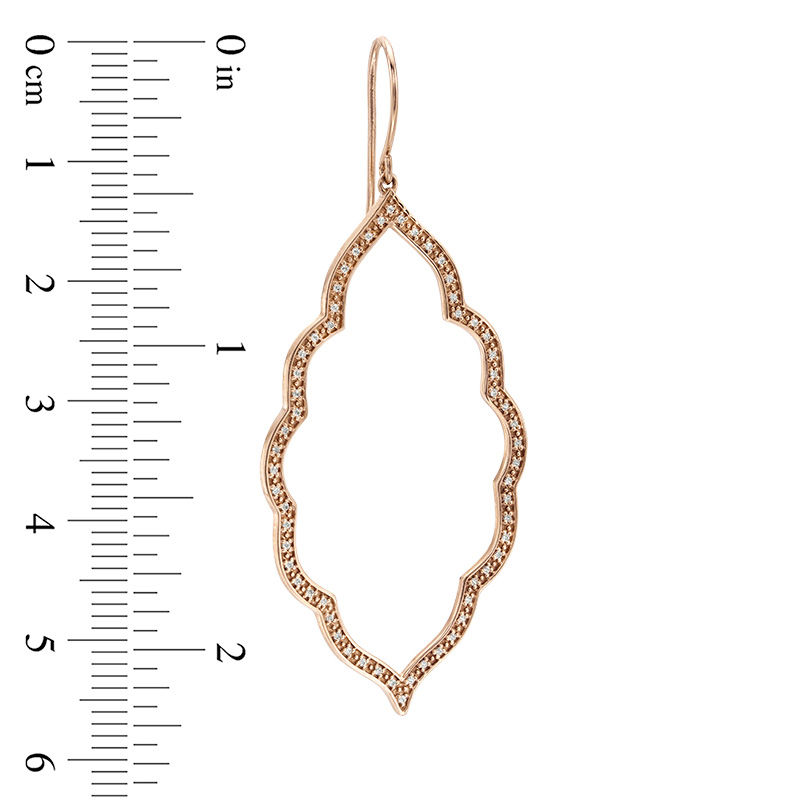 1/4 CT. T.W. Diamond Arabesque Drop Earrings in 10K Rose Gold