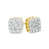 Thumbnail Image 1 of 1/2 CT. T.W. Diamond Square Frame Stud Earrings in 10K Gold