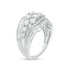 Thumbnail Image 2 of 1 CT. T.W. Baguette and Round Diamond Multi-Row Bypass Ring in Sterling Silver
