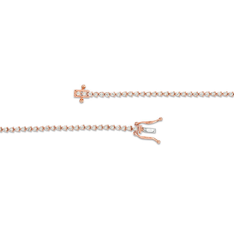 Main Image 3 of 1 CT. T.W. Diamond Tennis Bracelet in 10K Rose Gold