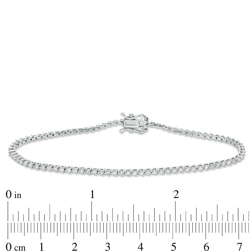 Main Image 4 of 1 CT. T.W. Diamond Tennis Bracelet in 10K White Gold