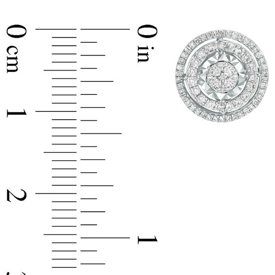 1/2 CT. T.W. Composite Diamond Double Frame Stud Earrings in 10K White Gold 1/2 CT. T.W. Composite Diamond Double Frame Stud Earrings in 10K White Gold