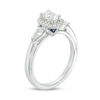 Thumbnail Image 2 of Vera Wang Love Collection 1 CT. T.W. Oval Diamond Three Stone Frame Engagement Ring in 14K White Gold
