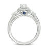 Thumbnail Image 3 of Vera Wang Love Collection 1 CT. T.W. Oval Diamond Three Stone Frame Engagement Ring in 14K White Gold