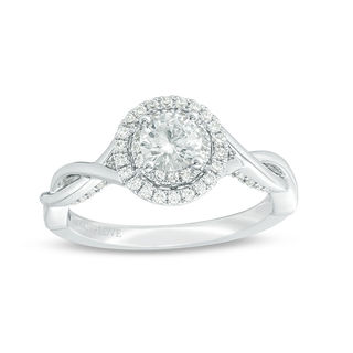 PRY Double Twisted Ring 13号 1 CT. T.W. Pear-Shaped Diamond Double Frame Twist Shank