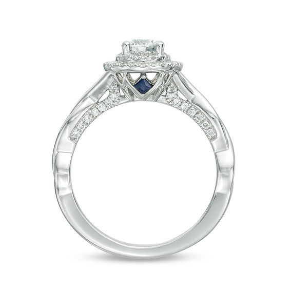 Vera Wang Love Collection 3/4 CT. T.w. Diamond Double Frame Twist Engagement Ring in 14K White Gold