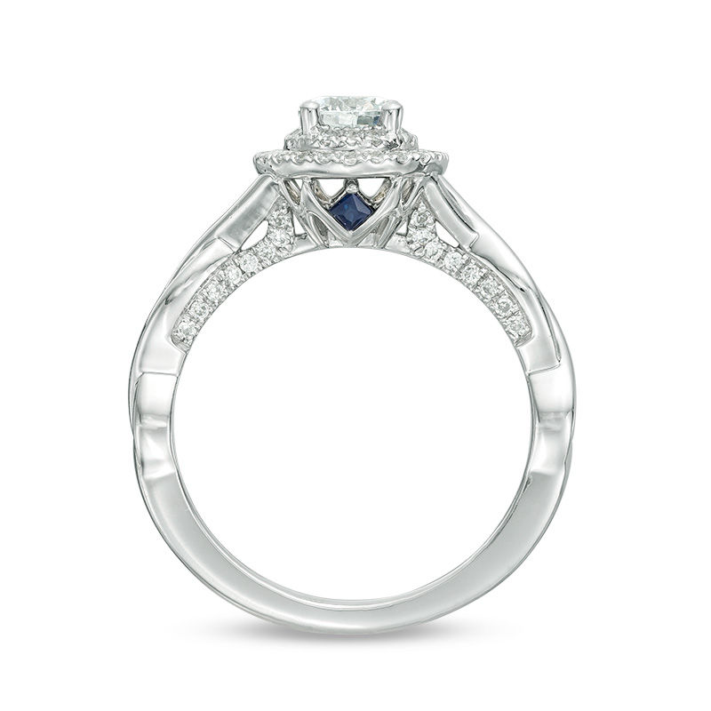 Vera Wang Love Collection 3/4 CT. T.W. Diamond Double Frame Twist Engagement Ring in 14K White Gold