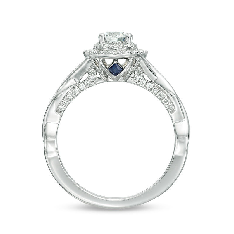 Main Image 3 of Vera Wang Love Collection 3/4 CT. T.W. Diamond Double Frame Twist Engagement Ring in 14K White Gold