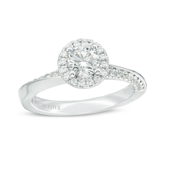 Vera Wang Love Collection 3/4 CT. T.w. Diamond Frame Twist Engagement Ring in 14K White Gold