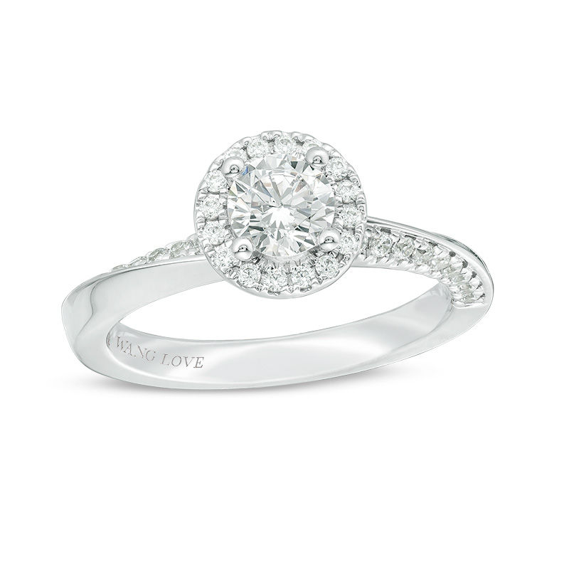 Main Image 1 of Vera Wang Love Collection 3/4 CT. T.W. Diamond Frame Twist Engagement Ring in 14K White Gold