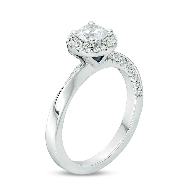 Vera Wang Love Collection 3/4 CT. T.W. Diamond Frame Twist Engagement Ring in 14K White Gold