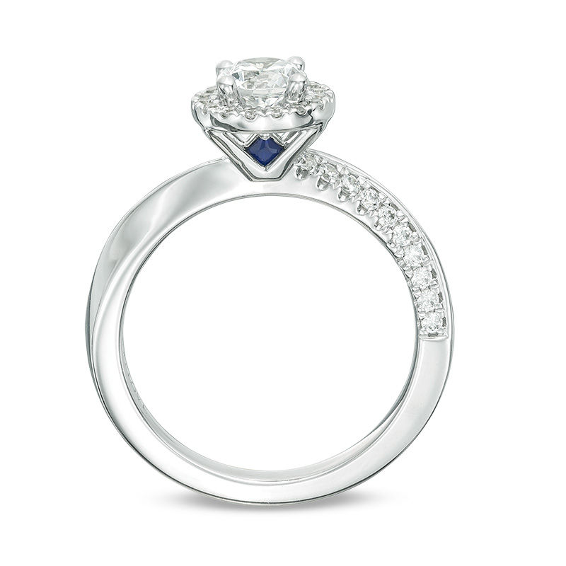 Vera Wang Love Collection 3/4 CT. T.W. Diamond Frame Twist Engagement Ring in 14K White Gold