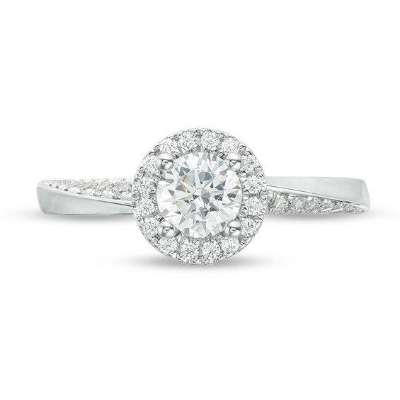 Vera Wang Love Collection 3/4 CT. T.w. Diamond Frame Twist Engagement Ring 14K White Gold