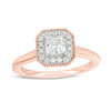 Thumbnail Image 0 of Vera Wang Love Collection 5/8 CT. T.W. Princess-Cut Diamond Frame Vintage-Style Engagement Ring in 14K Rose Gold