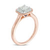 Thumbnail Image 1 of Vera Wang Love Collection 5/8 CT. T.W. Princess-Cut Diamond Frame Vintage-Style Engagement Ring in 14K Rose Gold