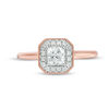 Thumbnail Image 4 of Vera Wang Love Collection 5/8 CT. T.W. Princess-Cut Diamond Frame Vintage-Style Engagement Ring in 14K Rose Gold