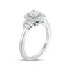Thumbnail Image 2 of Vera Wang Love Collection 3/4 CT. T.W. Diamond Cushion Frame Collar Vintage-Style Engagement Ring in 14K White Gold
