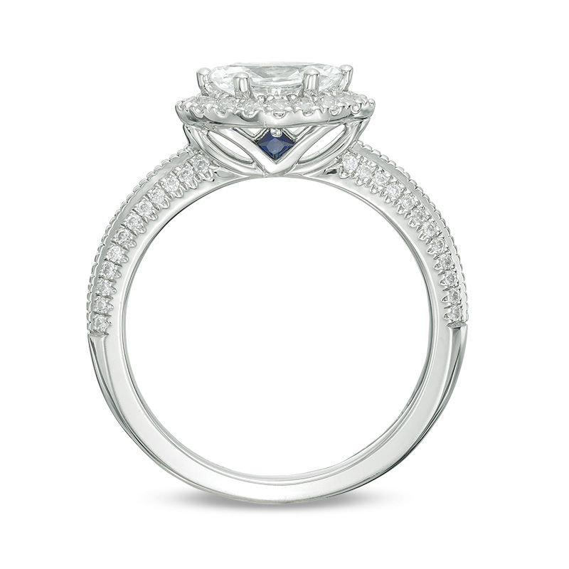 Main Image 3 of Vera Wang Love Collection 3/4 CT. T.W. Marquise Diamond Sideways Frame Vintage-Style Engagement Ring in 14K White Gold