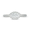 Thumbnail Image 4 of Vera Wang Love Collection 3/4 CT. T.W. Marquise Diamond Sideways Frame Vintage-Style Engagement Ring in 14K White Gold