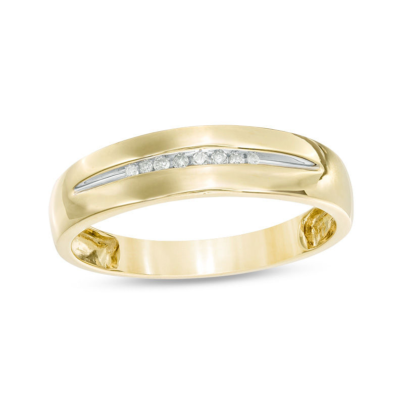 Men's 1/20 CT. T.W. Diamond Wedding Band in 10K Gold