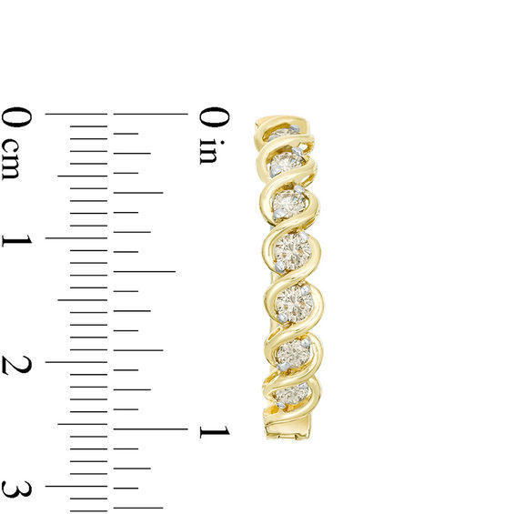 1 CT. T.w. Diamond Twist Hoop Earrings in 10K Gold