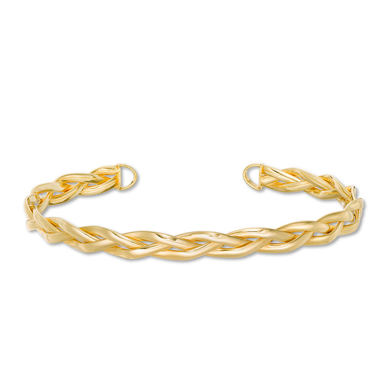 Main Image 1 of Made in Italy 2.0mm Braided Cuff in 14K Gold