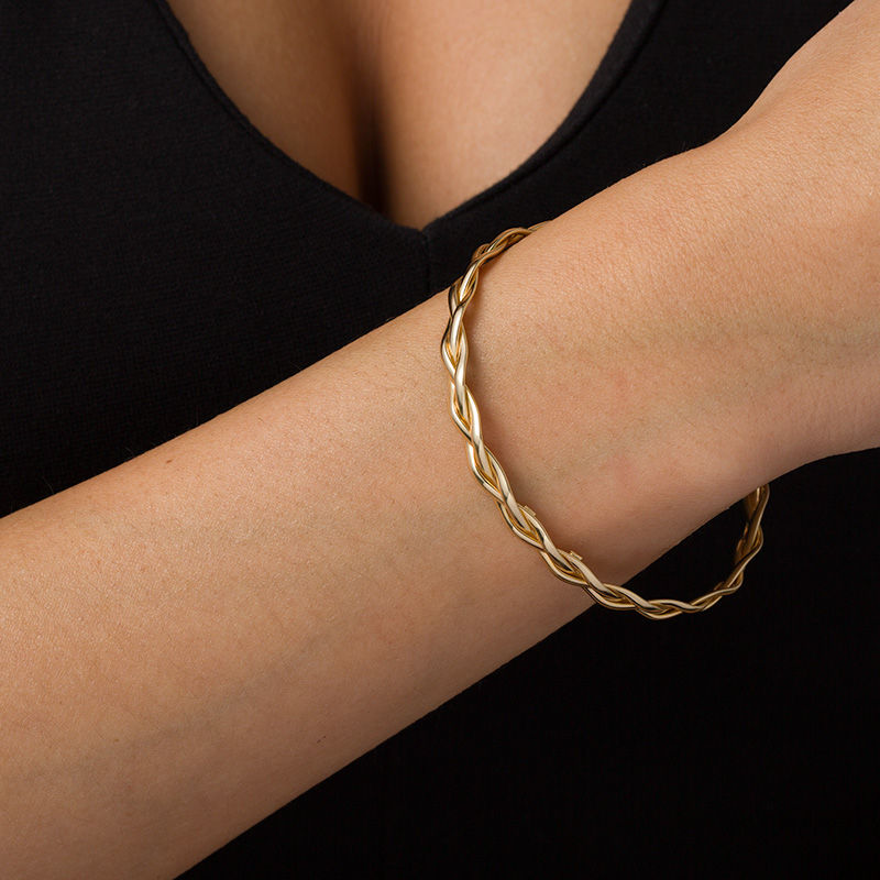 Main Image 2 of Made in Italy 2.0mm Braided Cuff in 14K Gold