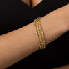 Thumbnail Image 2 of Made in Italy Triple Strand Chain Bracelet in 14K Gold - 7.5"
