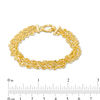 Thumbnail Image 4 of Made in Italy Triple Strand Chain Bracelet in 14K Gold - 7.5"