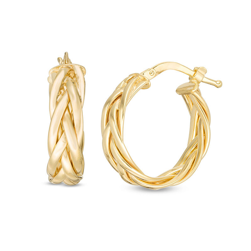 Main Image 1 of Made in Italy Braided Hoop Earrings in 14K Gold
