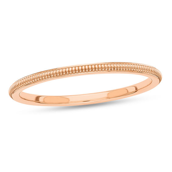 Ladies 1 5mm Vintage Style Wedding Band In 14k Rose Gold