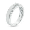 Thumbnail Image 3 of 1/20 CT. T.W. Diamond Solitaire Satin Wedding Band in 10K White Gold