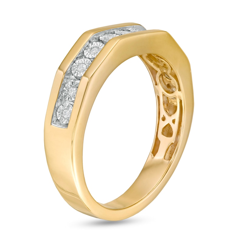 Men's 1/10 CT. T.W. Diamond Wedding Band in 10K Gold