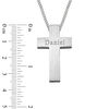 Thumbnail Image 1 of Engravable Brushed Cross Pendant in Stainless Steel with Black Carbon fiber Inlay (1 Line)