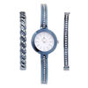 Thumbnail Image 1 of Ladies' Croton Crystal Accent Blue IP Watch and Bracelet Boxed Set (Model: CN207596BLMP)