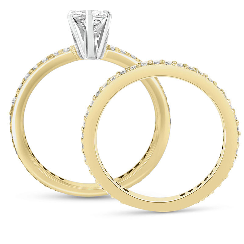 1 CT. T.W. Oval Diamond Bridal Set in 14K Gold (J/SI2)