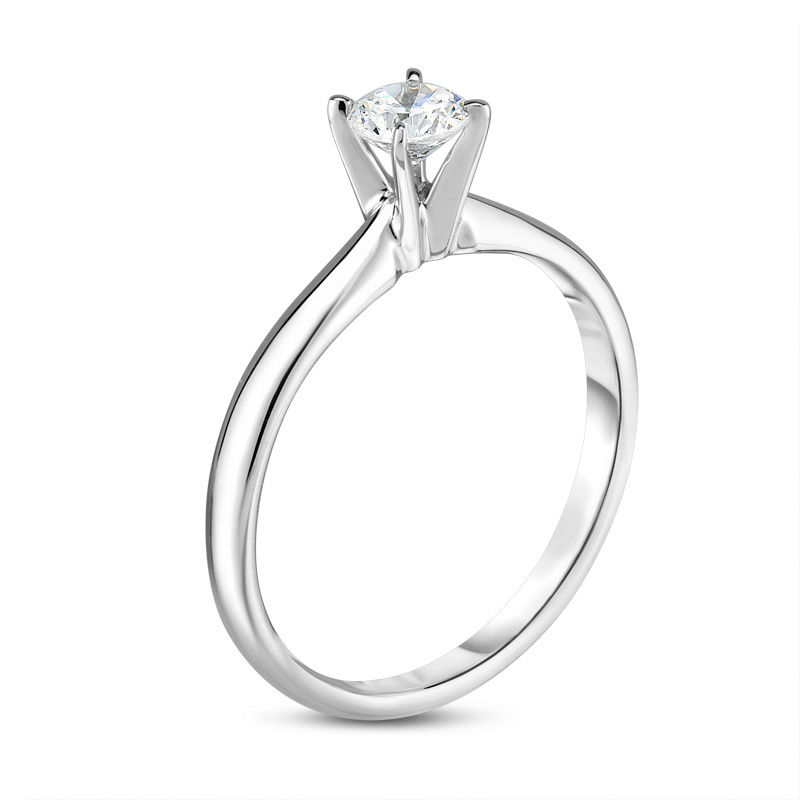 1/3 CT. Certified Diamond Solitaire Engagement Ring in 14K White Gold (I/SI2)