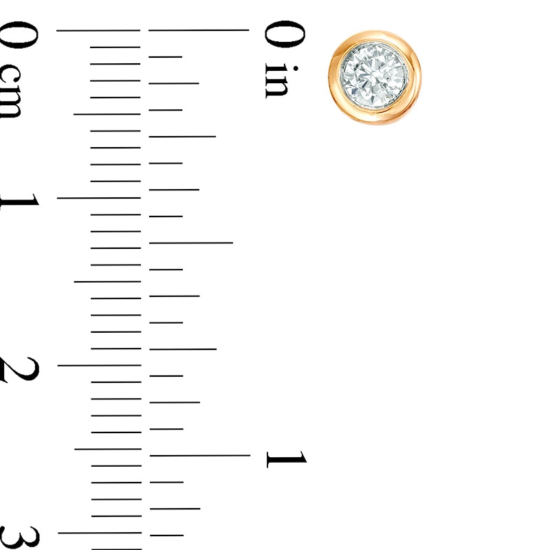 Main Image 4 of 1/2 CT. T.W. Diamond Bezel-Set Solitaire Pendant and Stud Earrings Set in 10K Gold