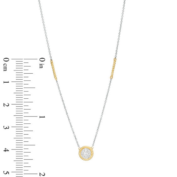 1/5 CT. T.w. Composite Diamond Bar Station Necklace in 10K Two-Tone Gold