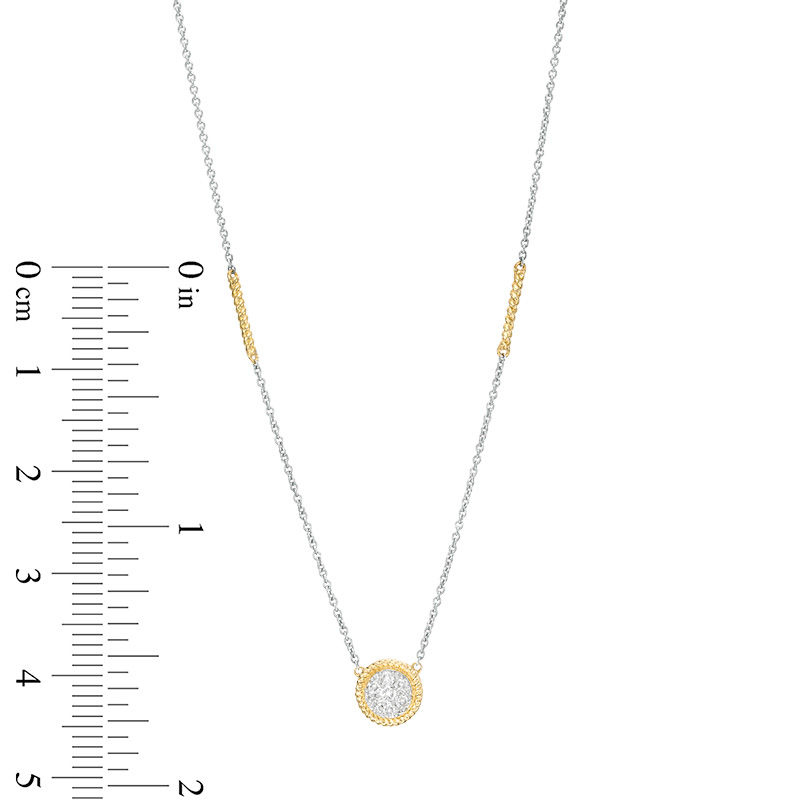 Main Image 2 of 1/5 CT. T.W. Composite Diamond Bar Station Necklace in 10K Two-Tone Gold