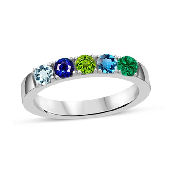 Mother's 3.0mm Birthstone Eternity-Style Ring (3-12 Stones)