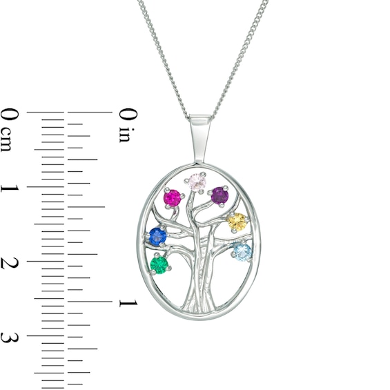Mother's Birthstone Family Tree Pendant (3-7 Stones)