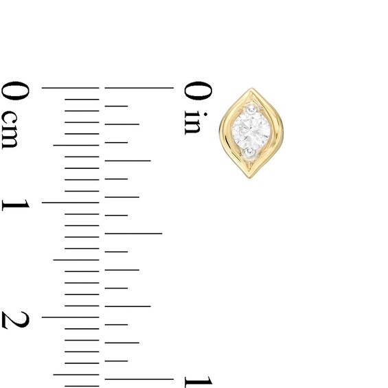 1/2 CT. T.w. Diamond Solitaire Flame Pendant and Stud Earrings Set in 10K Gold