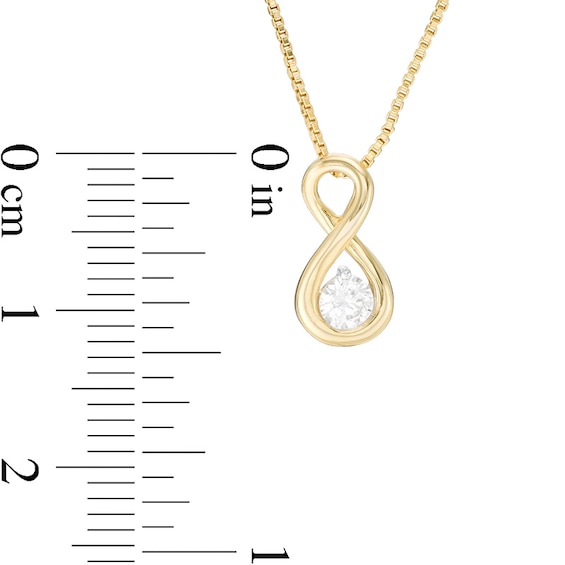 1/2 CT. T.w. Diamond Solitaire Infinity Pendant and Stud Earrings Set in 10K Gold