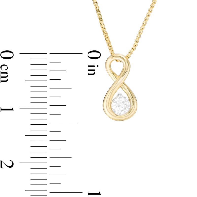 Main Image 3 of 1/2 CT. T.W. Diamond Solitaire Infinity Pendant and Stud Earrings Set in 10K Gold