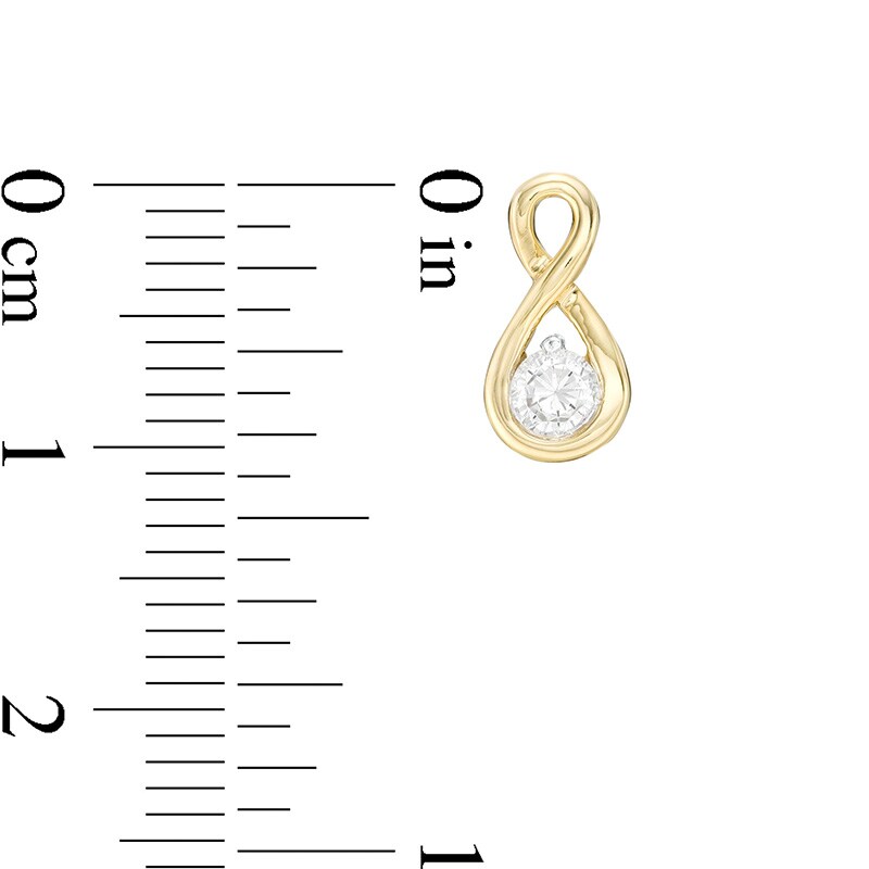 Main Image 4 of 1/2 CT. T.W. Diamond Solitaire Infinity Pendant and Stud Earrings Set in 10K Gold