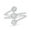 Thumbnail Image 0 of 5/8 CT. T.W. Composite Diamond Triple Flower Vintage-Style Ring in 18K White Gold (G/SI1)